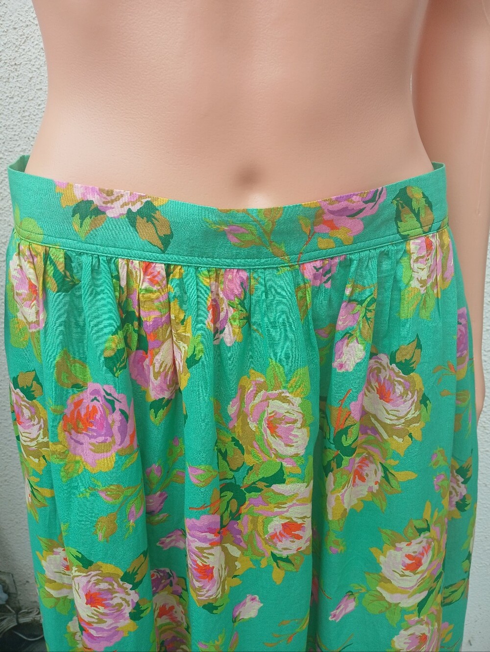 NWT J.Crew Green Floral Cotton Maxi Skirt Cottagecore Garden Party Size M - Picture 7 of 14